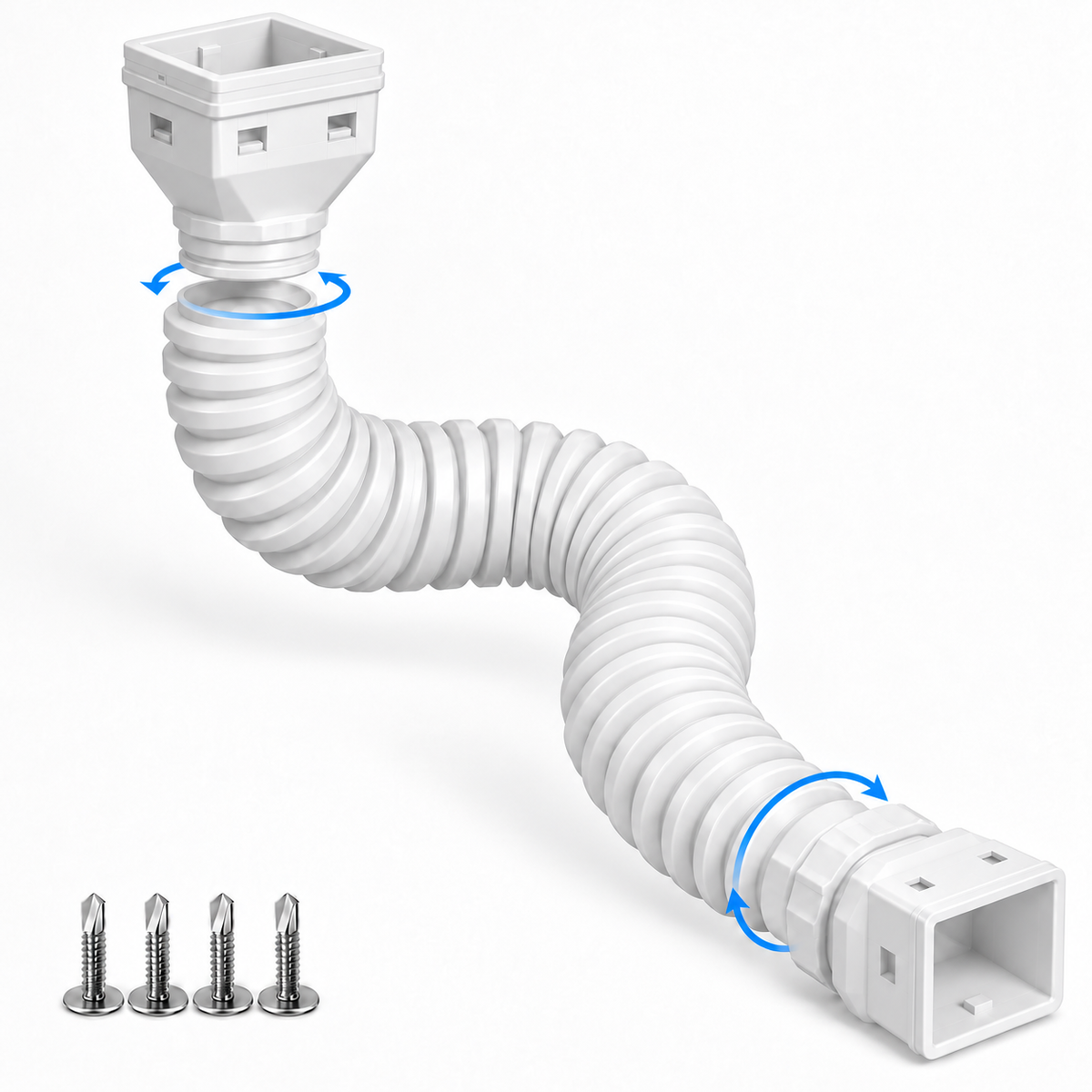 π‘ Flexible Rain Gutter Downspout Extension Kit β Adjustable 22'-63' Drain Pipe with Leaf Filter for Foundation Protection
