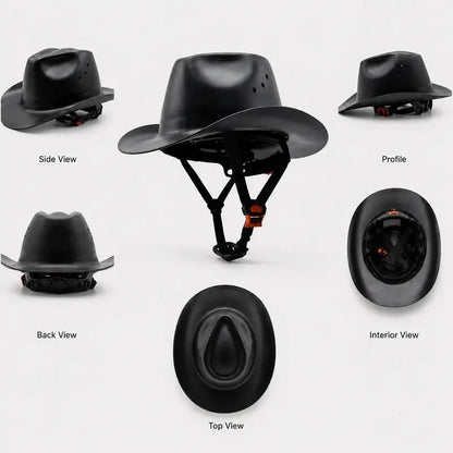 Western Cowboy Hard Hat, Vented Wide Brim Safety Helmet for Construction & Ranch Workers