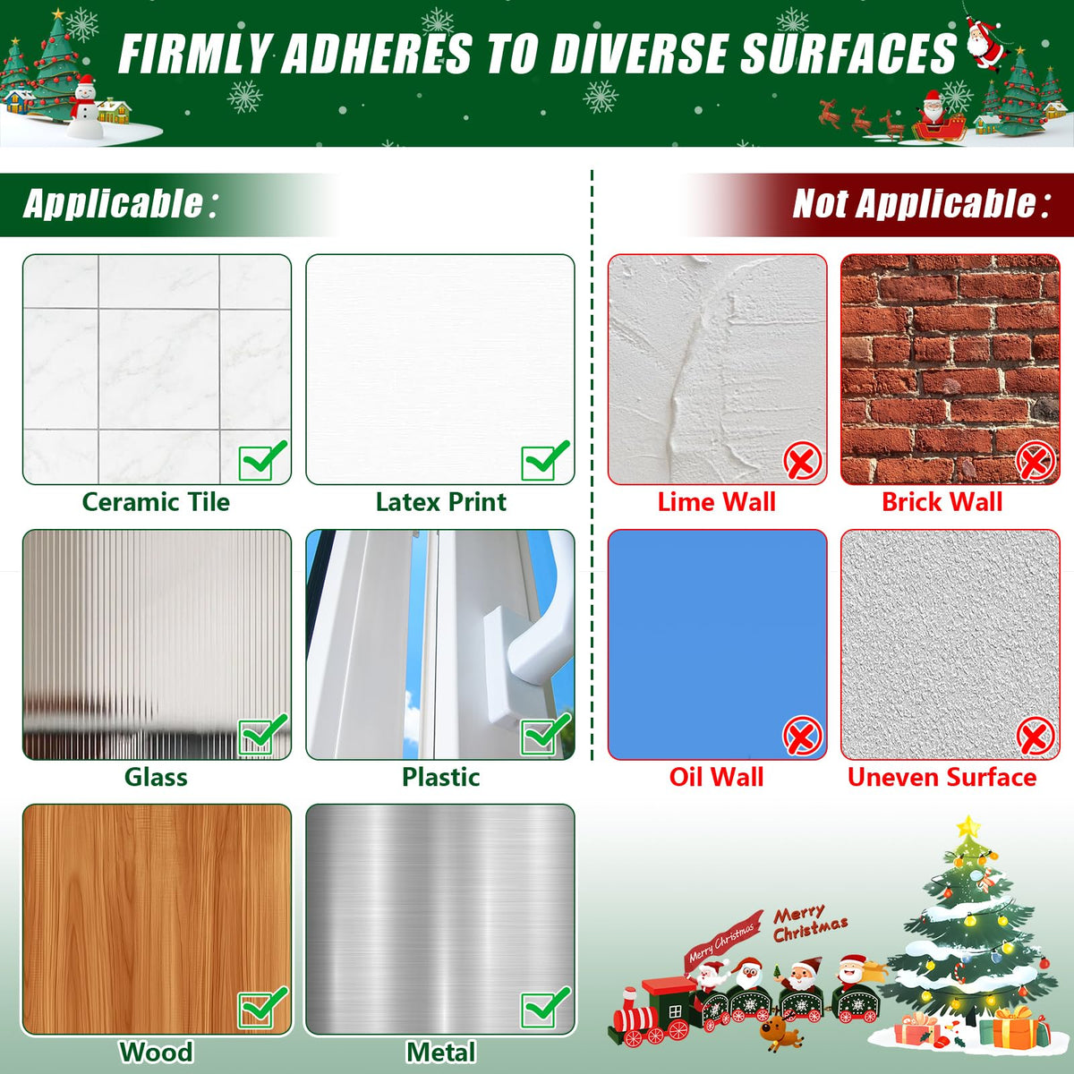 🎄🎅 Santa Claus Adhesive Hooks (12-Pack) — no drills, no nails, just peel, stick, and hang