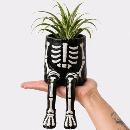 Halloween Whimsical Hanging Leg Planter Hand-Painted Resin Succulent Pot