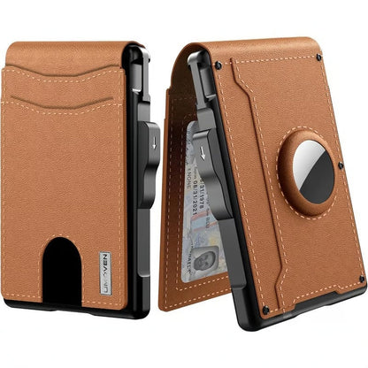💵Slim RFID Wallet for Men – Pop-Up Card Holder with Money Clip & Dual ID Windows