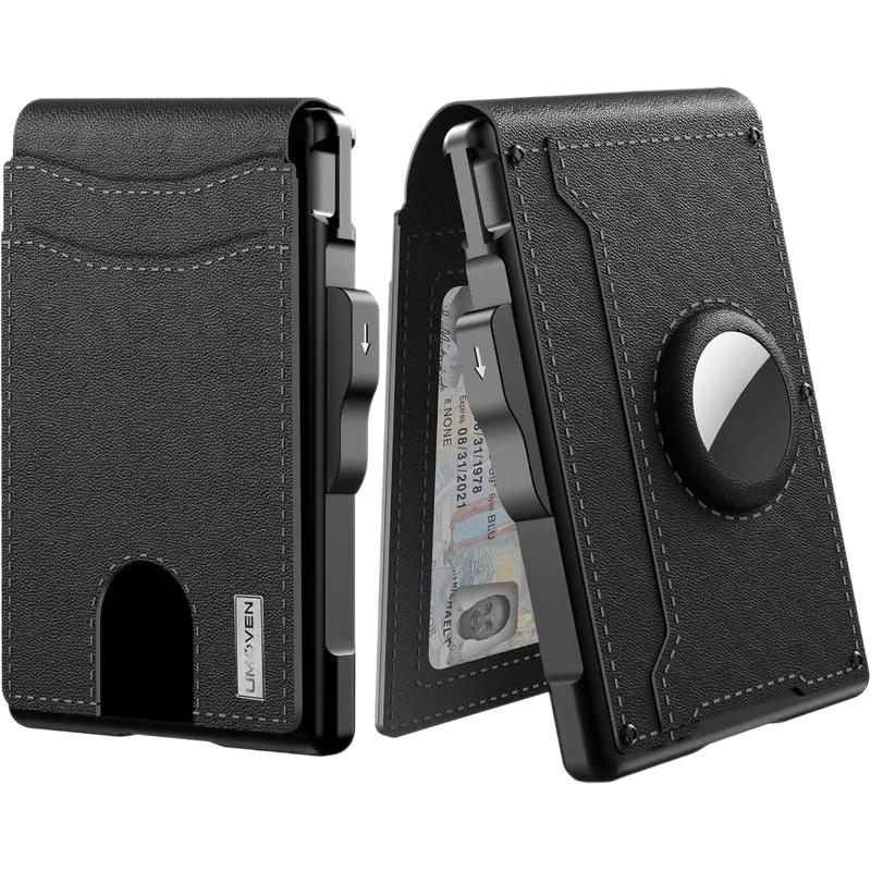 💵Slim RFID Wallet for Men – Pop-Up Card Holder with Money Clip & Dual ID Windows