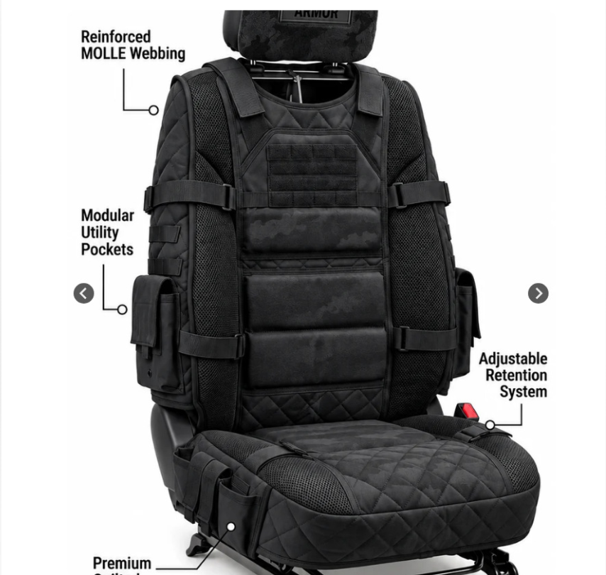 🚙Rugged MOLLE Truck Seat Cover – Tactical Storage, Seat Protection & All‑Day Comfort