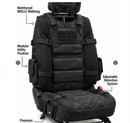 🚙Rugged MOLLE Truck Seat Cover – Tactical Storage, Seat Protection & All‑Day Comfort