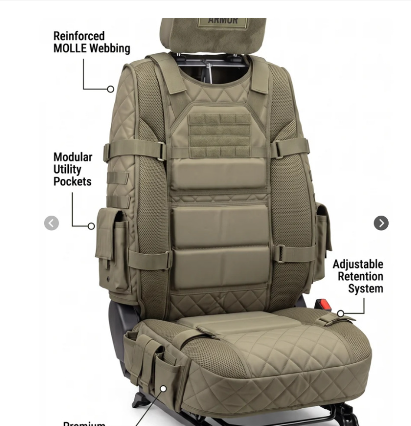 🚙Rugged MOLLE Truck Seat Cover – Tactical Storage, Seat Protection & All‑Day Comfort
