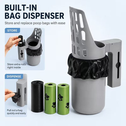 🐱 All-in-One Cat Litter Scoop with Built-In Waste Bin