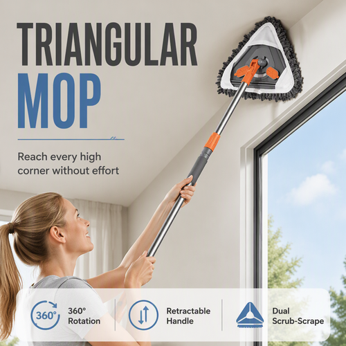 ⏳🔥LIMITED-TIME 50% OFF! ⏰Triangular Cleaning Mop with Extendable Pole🧹